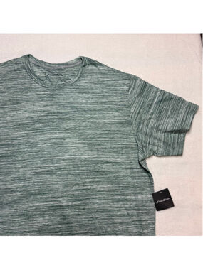 Men's Eddie Bauer Green & White Spacedye Short Sleeve Activewear Tee XL